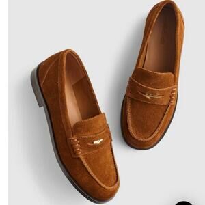 MADEWELL The Grayson Penny Loafer in Russet Suede Size 9